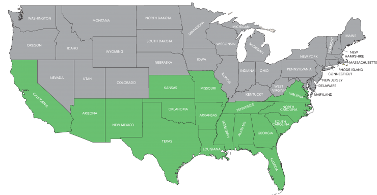 Cotton States Map