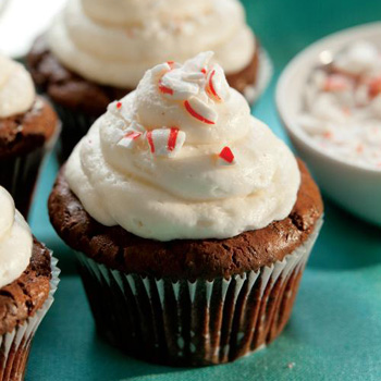 peppermint recipes; Chocolate Candy Cane Cupcakes Recipe