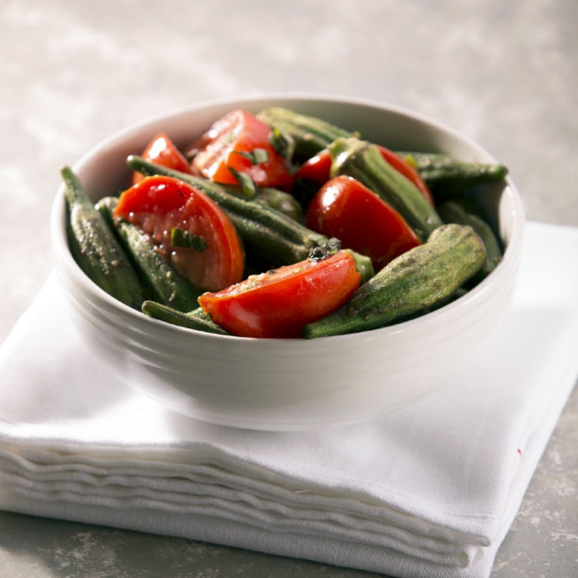 Warm Okra and Tomato Salad Farm Flavor Recipe
