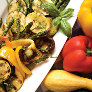 Grilled Vegetables with Basil Vinaigrette recipe