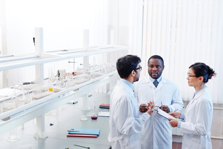 Scientific Discussion in Laboratory