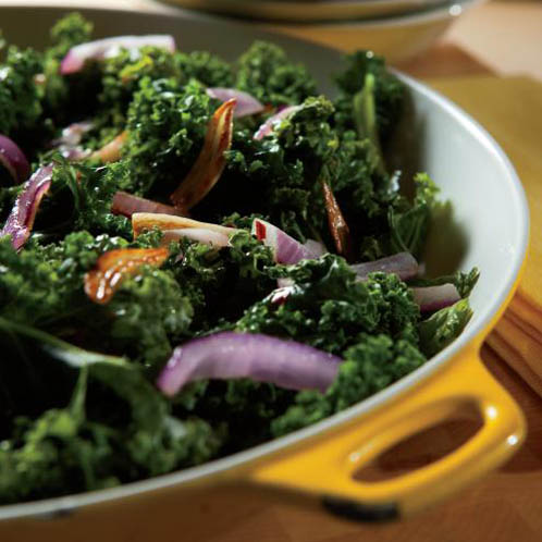 Sauteed Kale, Red Onion and Garlic Recipe