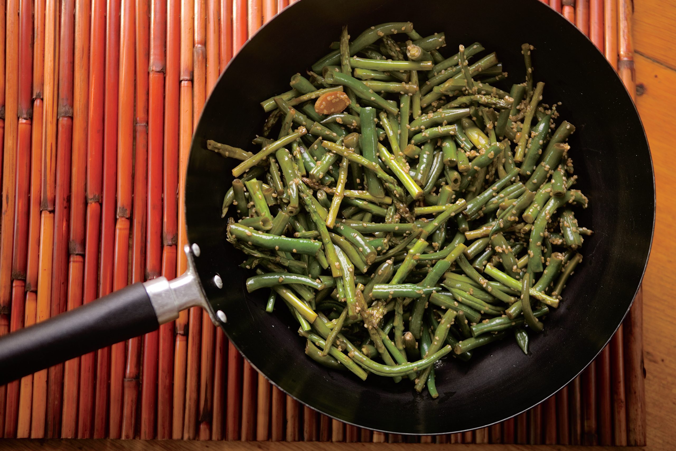 Sesame Green Beans and Asparagus