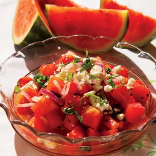 Watermelon Tomato Salad with Feta Cheese Recipe