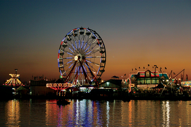 Evening view Georgia National Fair ferris wheel