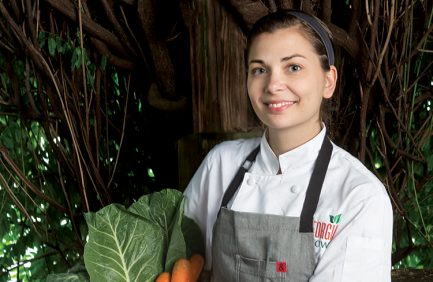 Executive Chef Savannah Haseler uses fresh, locally grown vegetables at Twain’s Brewpub & Billiards in Decatur.