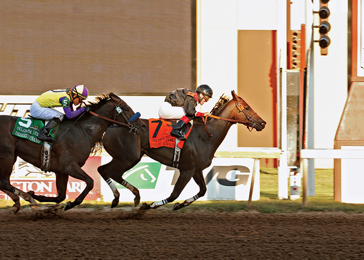 Oklahoma is home to several popular horse racing tracks. 