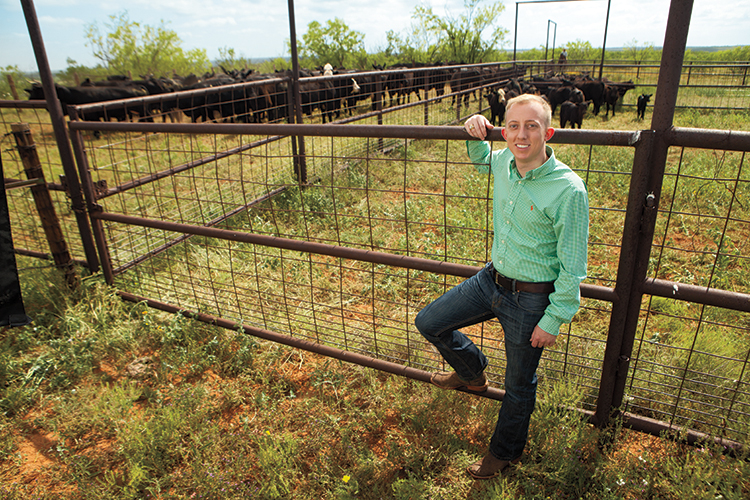 Riley Branch at his family's cattle farm in Appermont Texas.