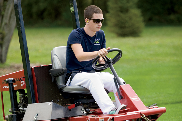 Greg Vollbrecht, a student in the golf course management 