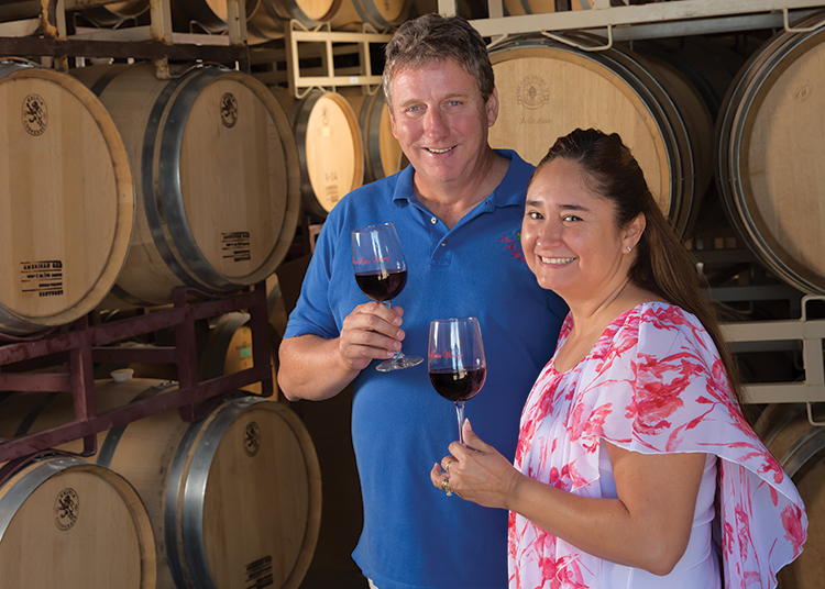 Paolo and Sylvia D’Andrea of Luna Rossa Winery passionately produce fine wine.