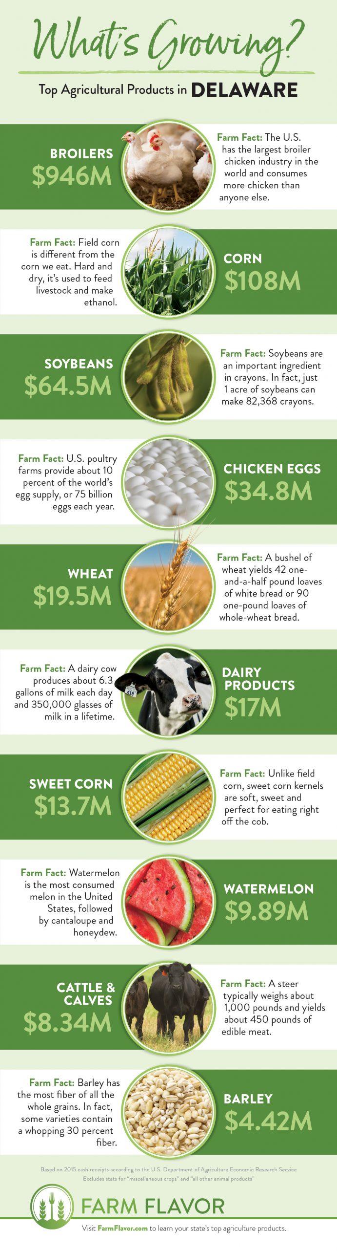 Delaware Top 10 ag products infographic