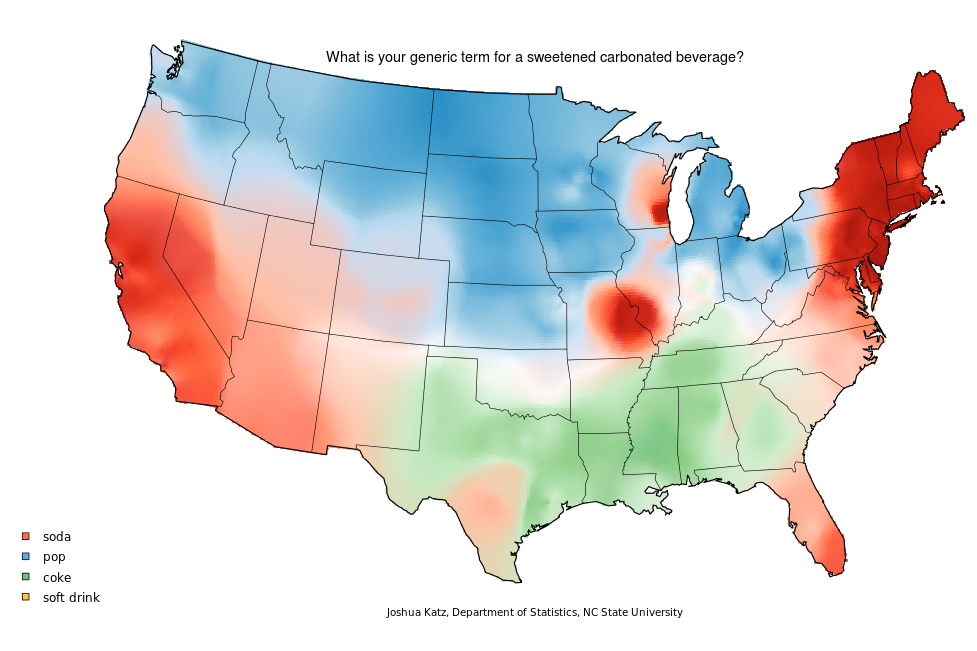 coke, soda, pop dialect map