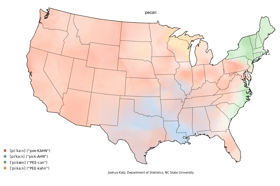 pecan pronunciation map