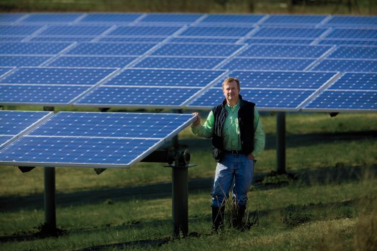 im Hitchcock uses solar panels to supplement the power at Day Lily Nursery in Rock Island