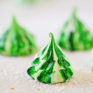 Christmas tree meringues