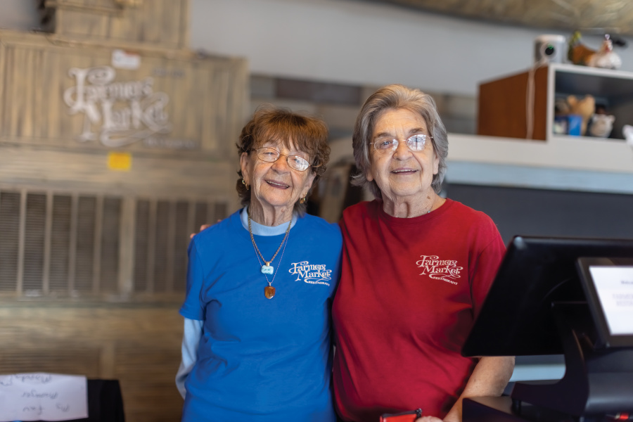 Sisters Mary McCoy and Joann Mow at the Farmers Market Restaurant