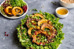 Roasted Acorn Squash Salad with Farro, Pepitas and Dried Cranberries