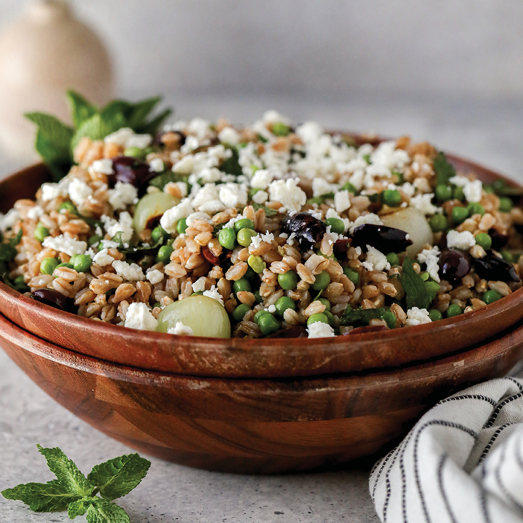 Spring Farro Salad with Feta and Mint Farm Flavor Recipe