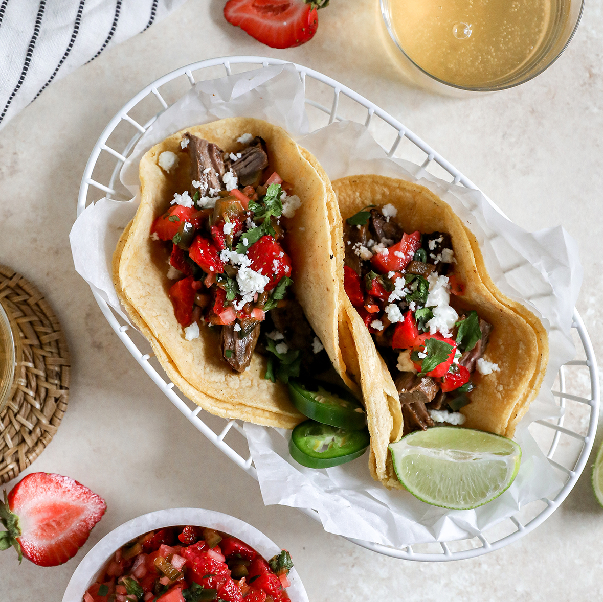 Carne Asada Tacos with Strawberry Jalapeño Salsa Recipe Farm Flavor