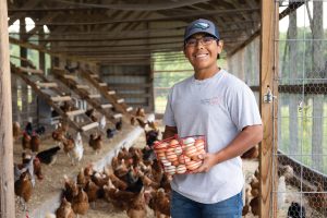 Talton Correll is the 16-year-old owner of Talton’s Eggs and has more than 300 laying hens.