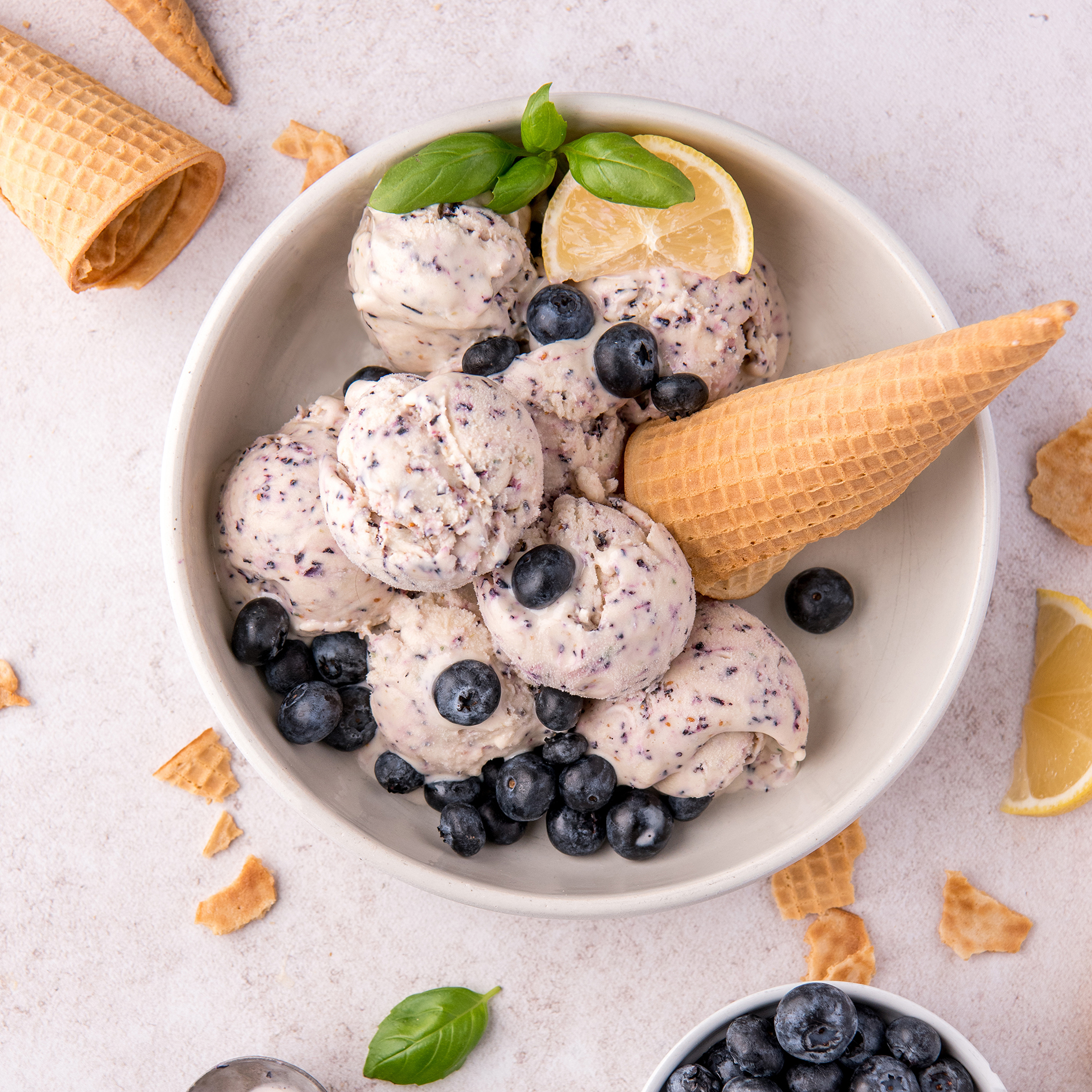 Blueberry Lemon Basil No-Churn Ice Cream Recipe - Farm Flavor Recipe
