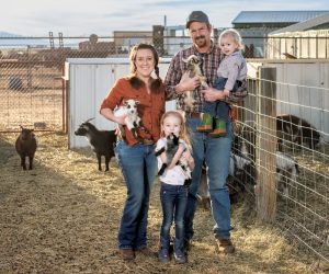 Katie Belle Miller and her family at the Heritage Belle Farm in Calhan, Colorado. 