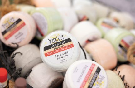 Bath bombs from BeeHive Body Co., a veteran-owned business