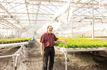 Fred Rose, co-director of the nonprofit Wellspring Cooperative, at Wellspring Harvest in Springfield, a hydroponic greenhouse.