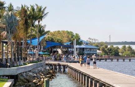 Boardwalk along the water in Stuart, Florida