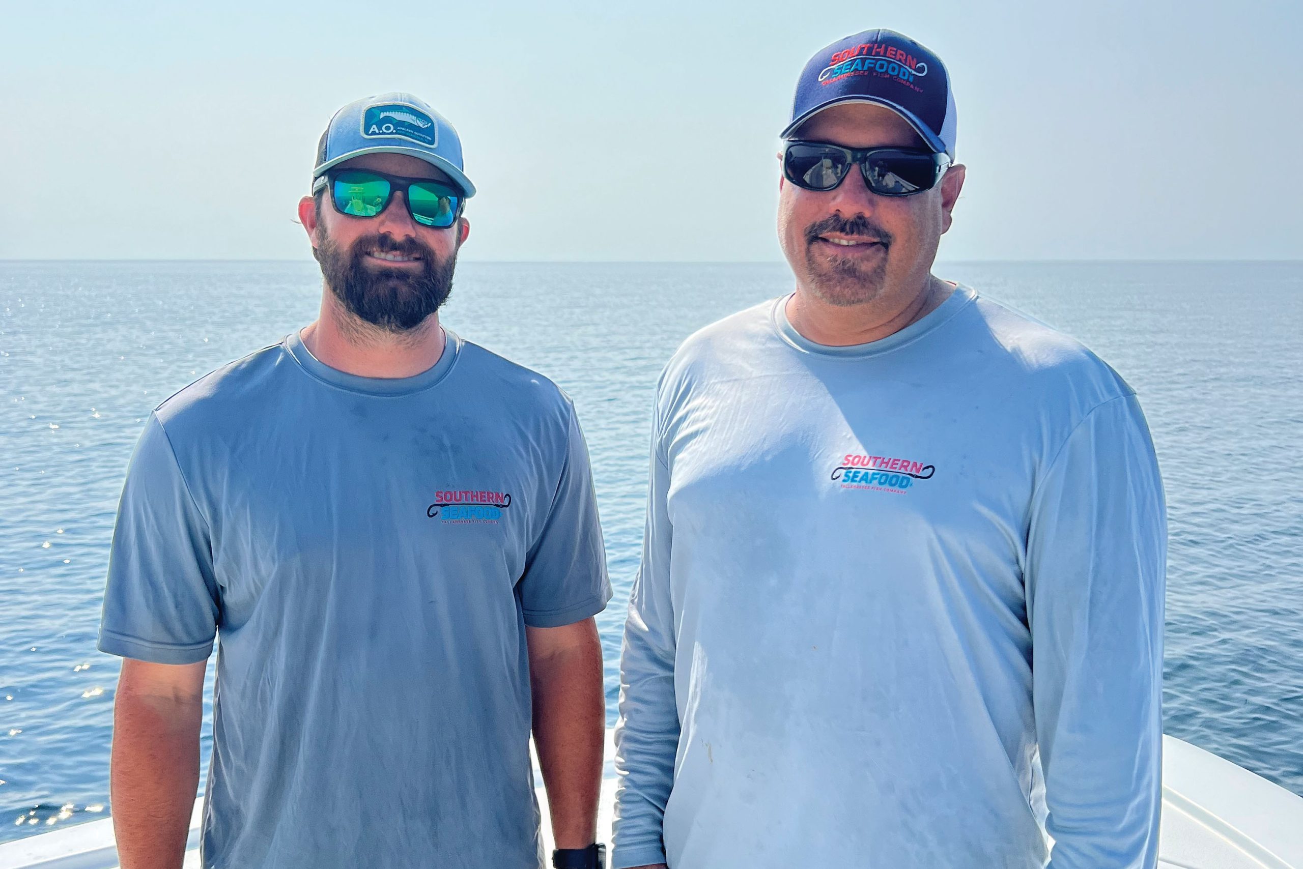 Brett and Mark Easterling on Southern Seafood Market’s newest commercial boat, the El Cazador.