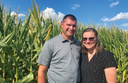 Aaron Siebeneck and his fiance Kelly Yeager farm in Putnam County and take special interest in the area’s water conservation efforts like H2Ohio.