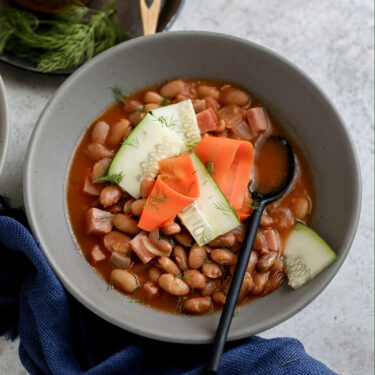 Cucumber and Carrot Pickles with Pinto Beans