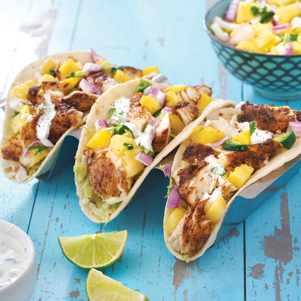 Mahi Mahi Tacos with Mango-Pineapple Salsa Recipe - Farm Flavor Recipe