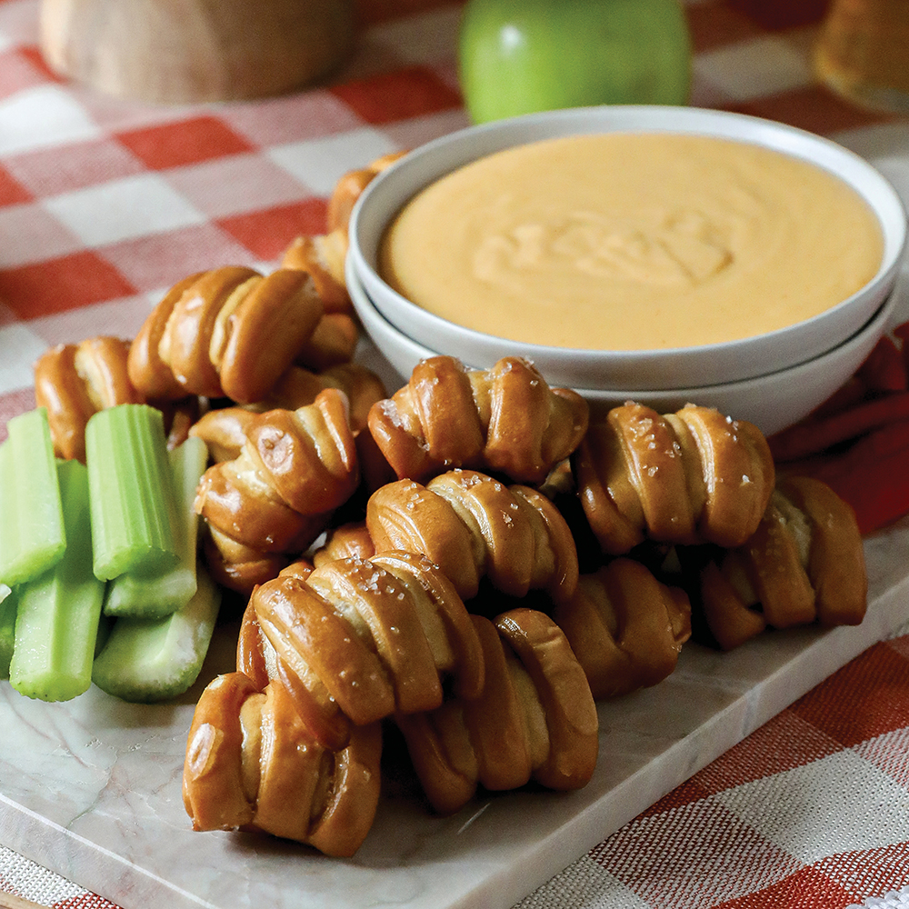 Beer Cheese Dip with Soft Pretzel Bites Recipe - Farm Flavor Recipe