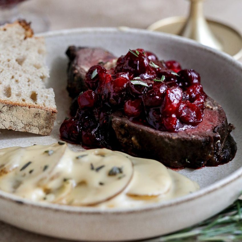 BaconStuffed Beef Tenderloin with Cranberry Glaze Farm Flavor Recipe