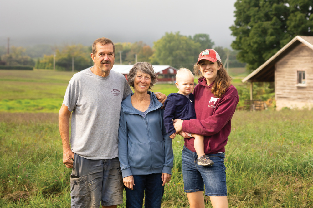 David and Diane Barstow, daughter Denise Barstow Manz and grandson Arthur run Barstow’s Longview Farm. The farm was one of many Massachusetts farms that experienced flooding in 2023.