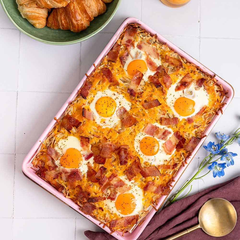 Sheet-Pan Bacon, Eggs and Hash Browns